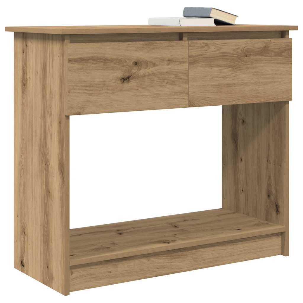 Table console avec tiroirs chêne artisanal 85,5x38,5x74,5 cm - XIOS