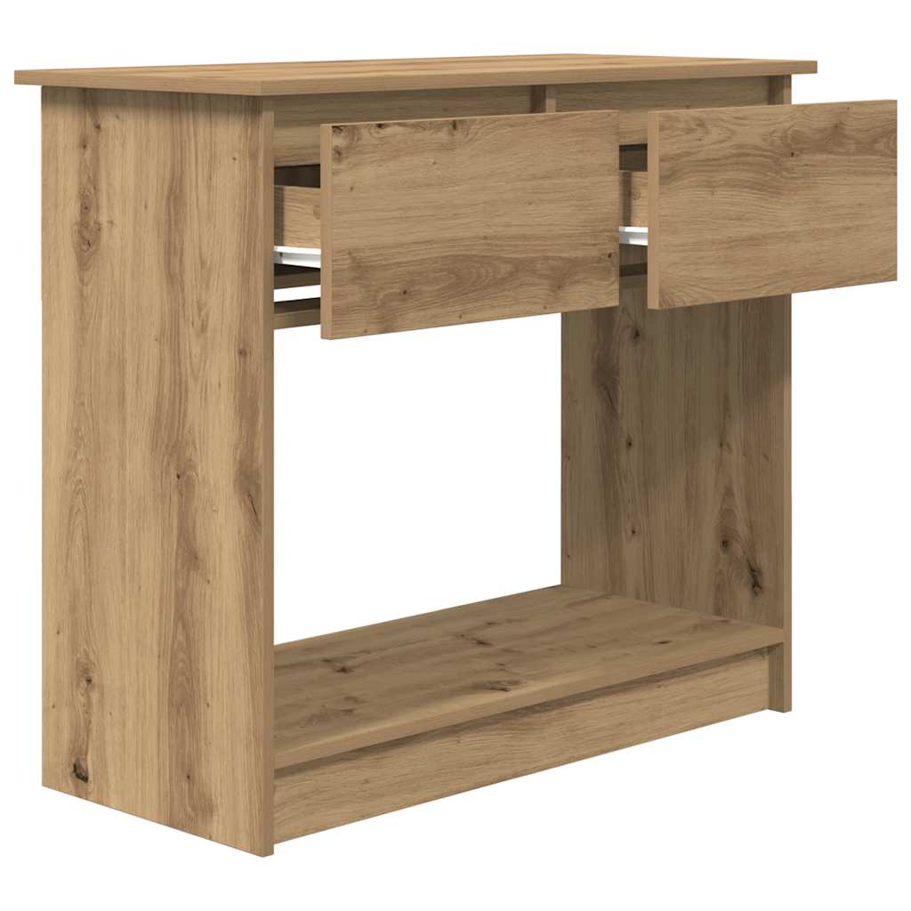 Table console avec tiroirs chêne artisanal 85,5x38,5x74,5 cm - XIOS