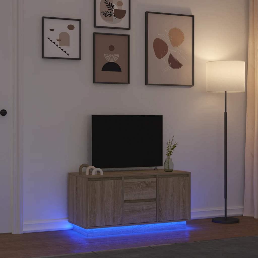 Meuble TV avec lumières LED chêne sonoma 100x41x50 cm - XIOS