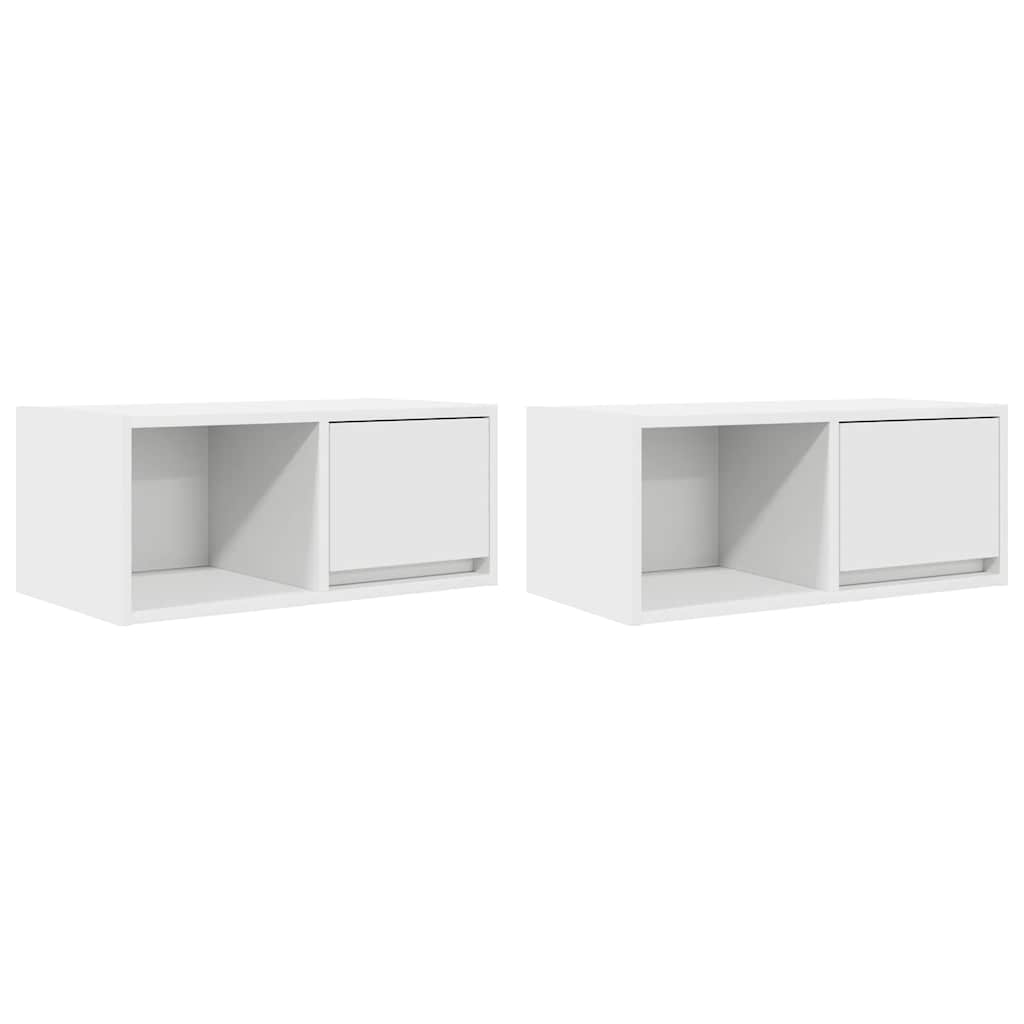 Meubles TV 2 pcs blanc 60x31x25,5 cm bois d'ingénierie - XIOS