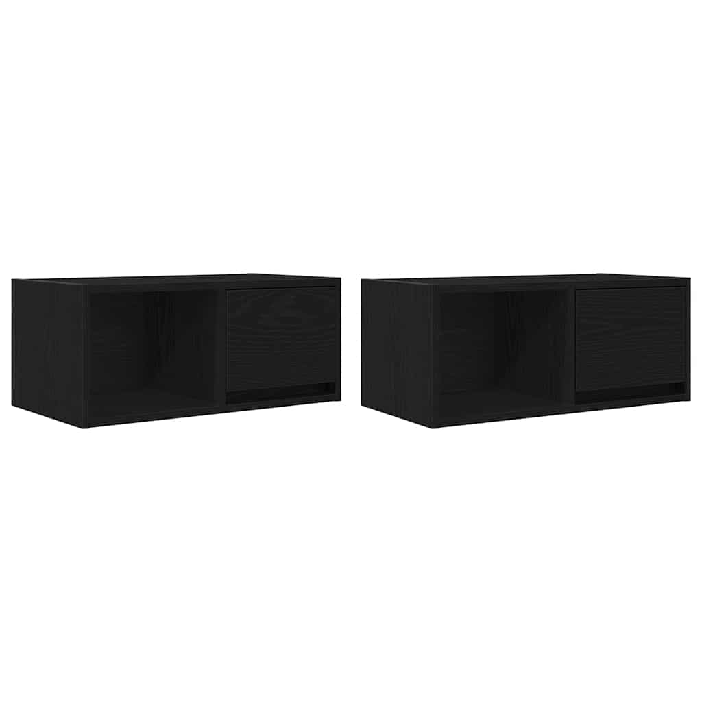 Meubles TV 2 pcs chêne noir 60x31x25,5 cm bois d'ingénierie - XIOS