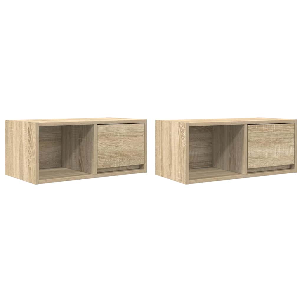 Meubles TV 2 pcs chêne sonoma 60x31x25,5 cm bois d'ingénierie - XIOS