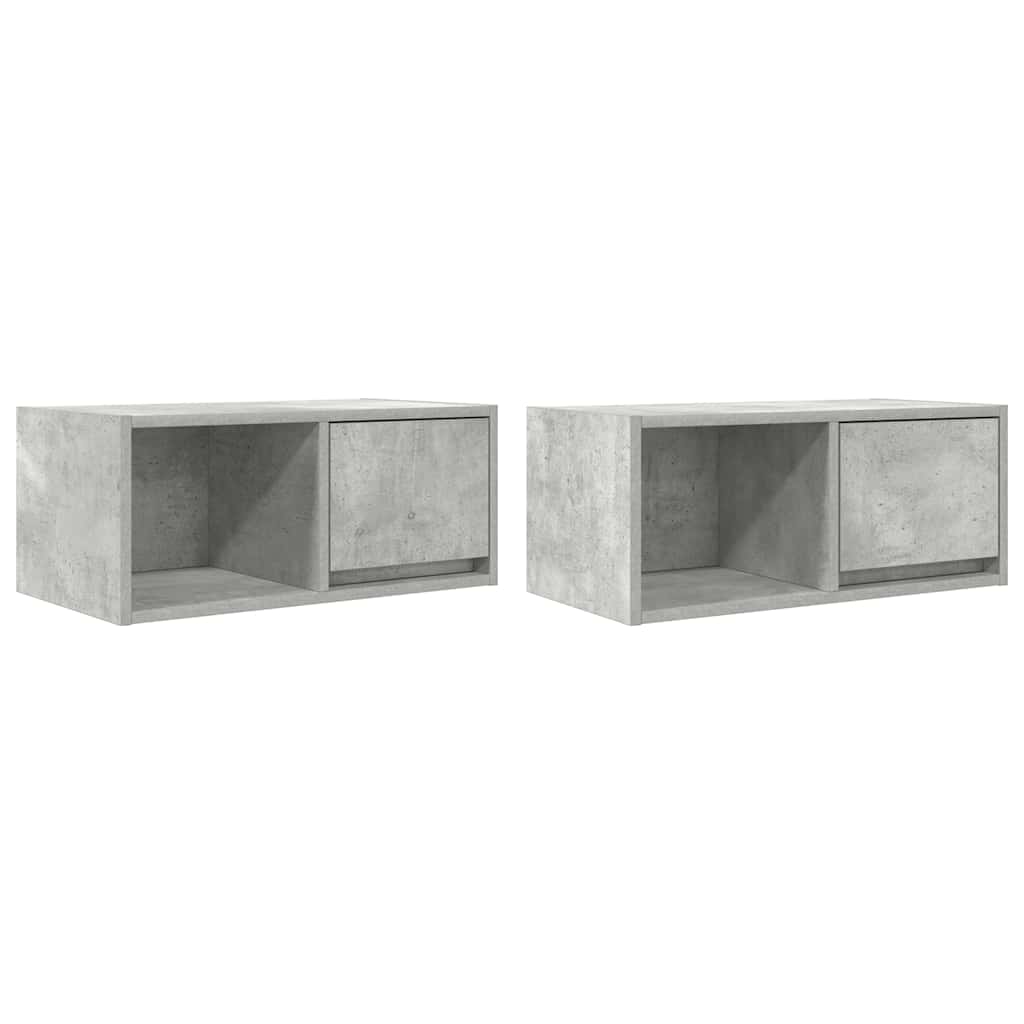 Meubles TV 2 pcs gris béton 60x31x25,5 cm bois d'ingénierie - XIOS