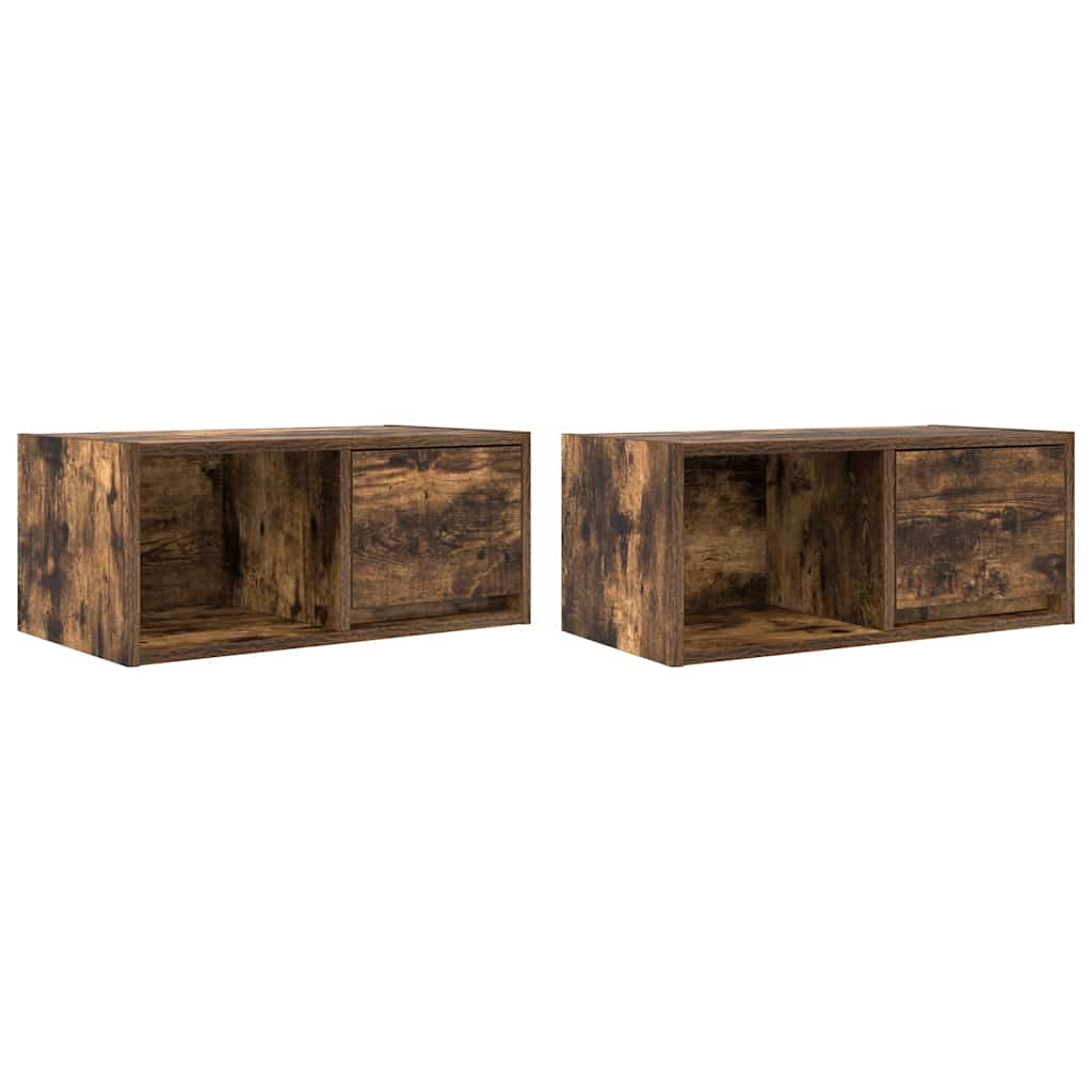 Meubles TV 2 pcs chêne fumé 60x31x25,5 cm bois d'ingénierie - XIOS