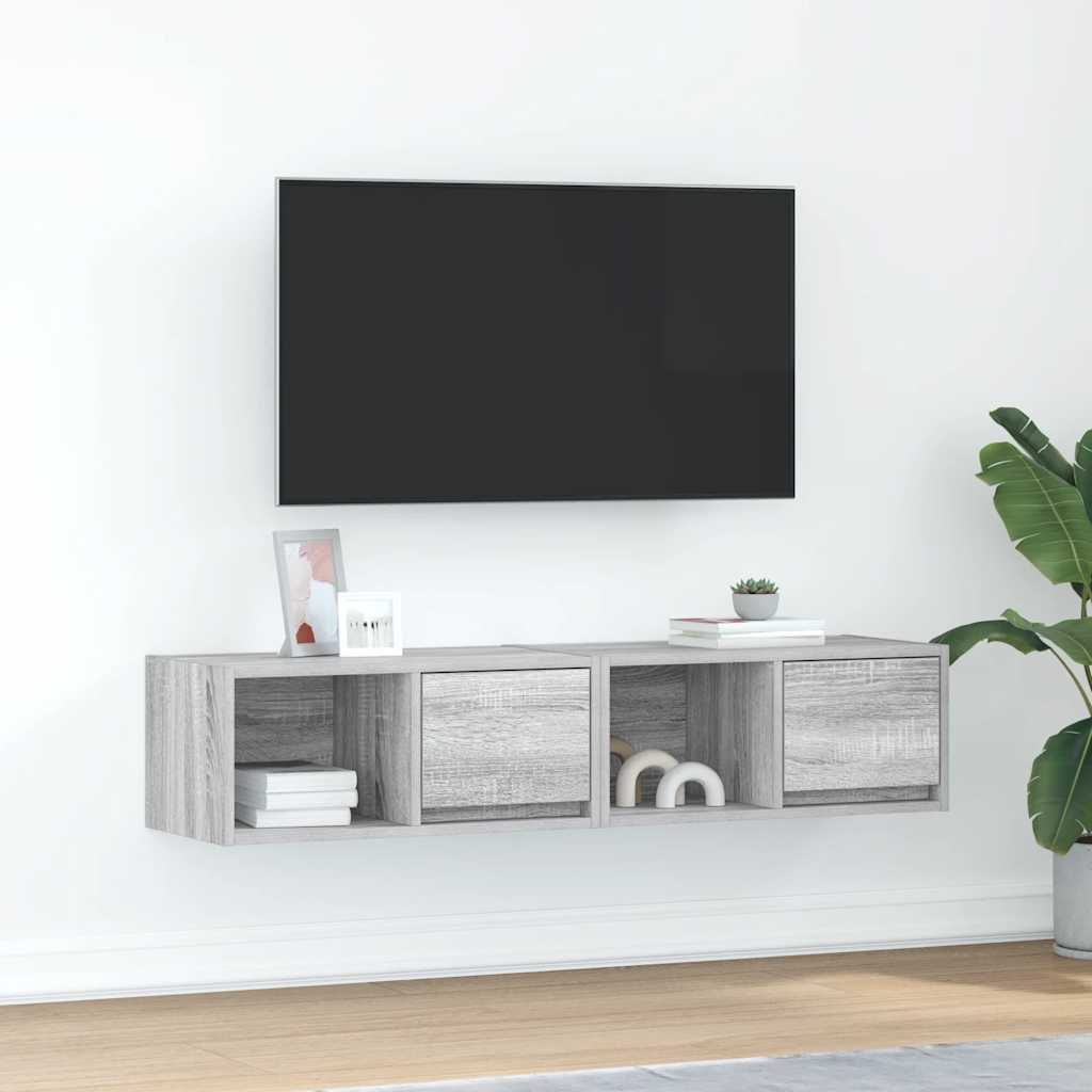 Meubles TV 2 pcs sonoma gris 60x31x25,5 cm bois d'ingénierie - XIOS