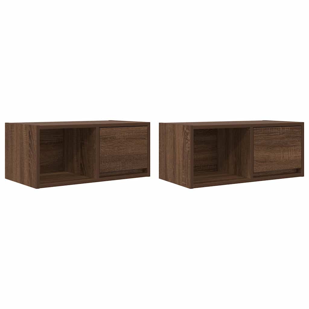 Meuble TV 2 pcs chêne marron 60x31x25,5 cm bois d'ingénierie - XIOS