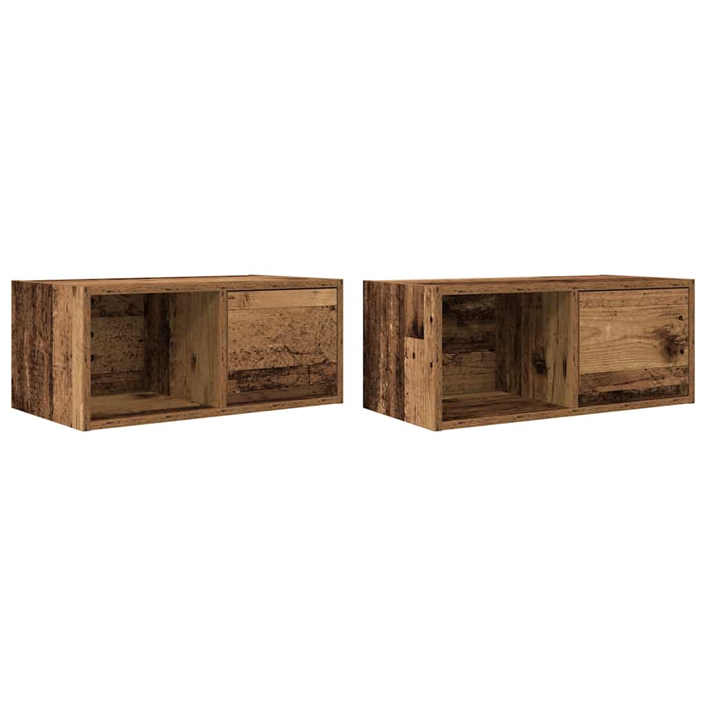 Meubles TV 2 pcs vieux bois 60x31x25,5 cm bois d'ingénierie - XIOS