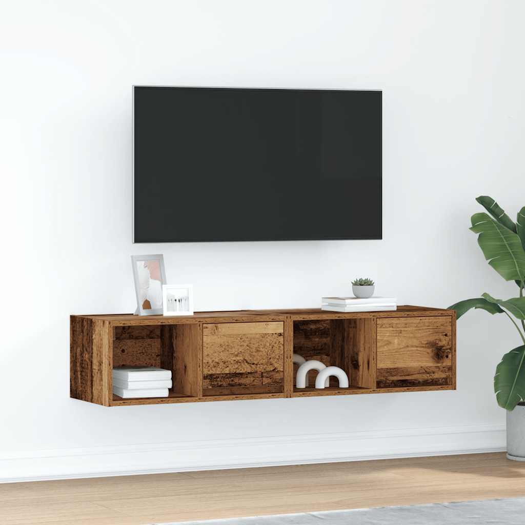 Meubles TV 2 pcs vieux bois 60x31x25,5 cm bois d'ingénierie - XIOS