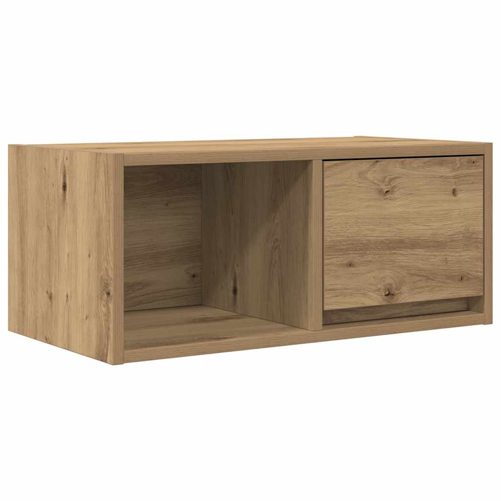 Meuble TV chêne artisanal 60x31x25,5 cm bois d'ingénierie - XIOS