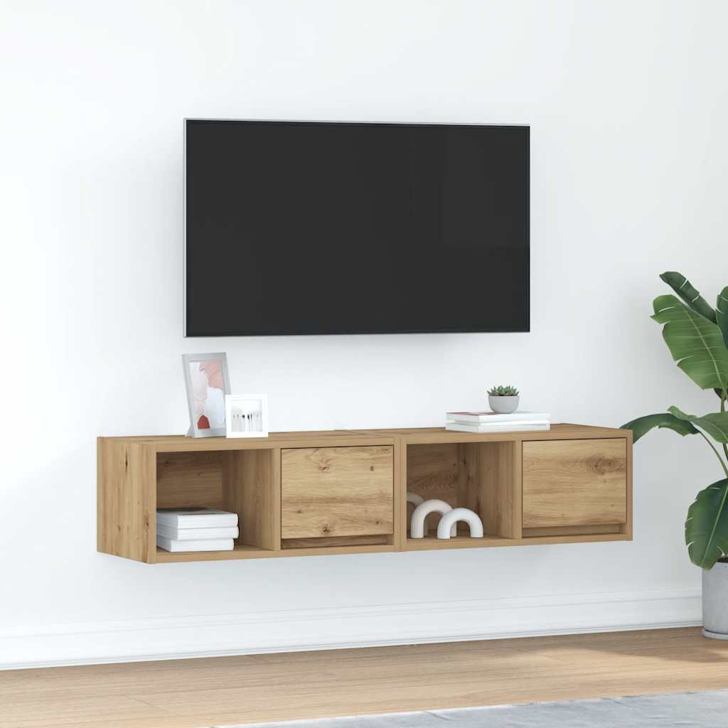 Meubles TV 2 pcs chêne artisanal 60x31x25,5cm bois d'ingénierie - XIOS