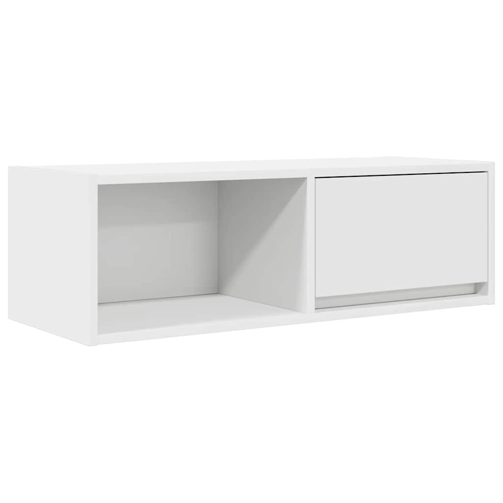 Meuble TV blanc 80x31x25,5 cm bois d'ingénierie - XIOS