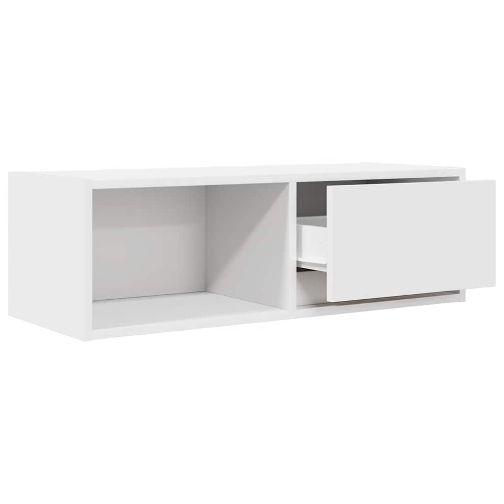 Meuble TV blanc 80x31x25,5 cm bois d'ingénierie - XIOS