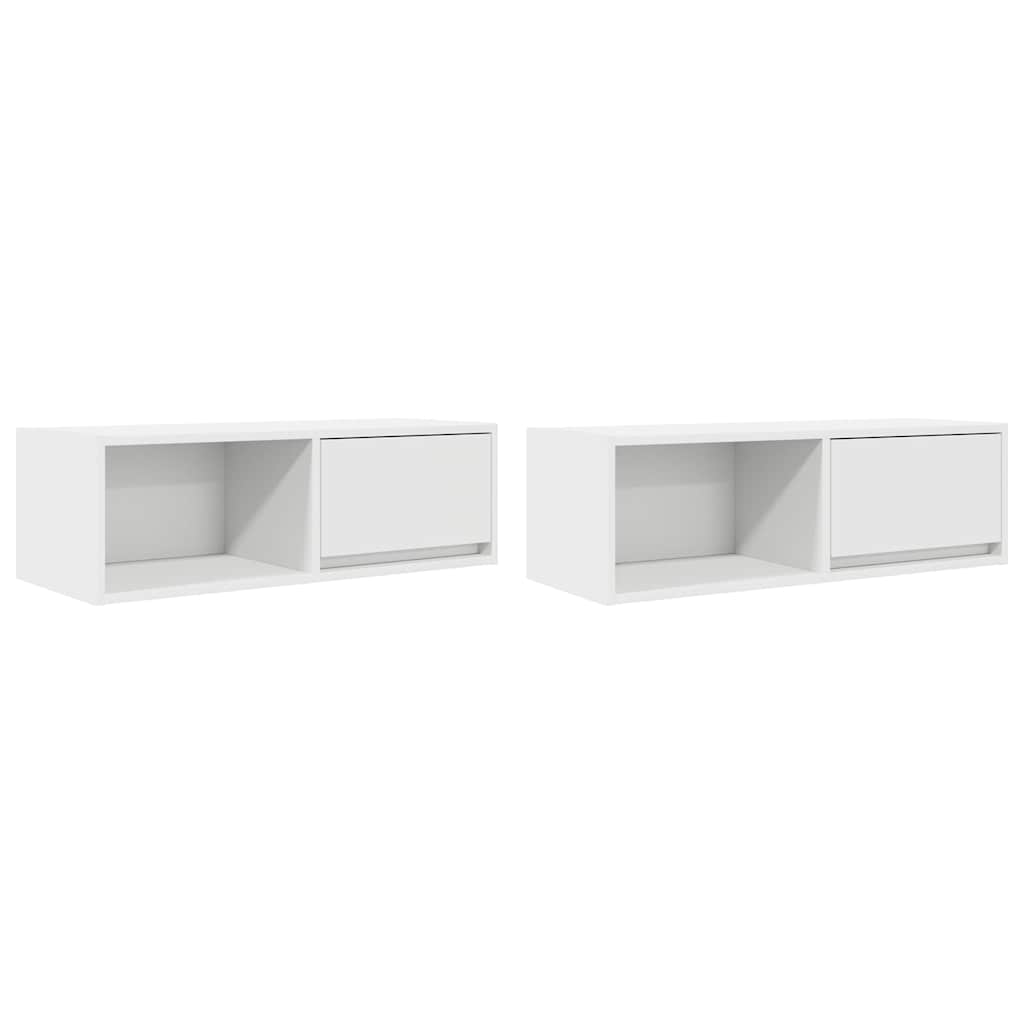Meubles TV 2 pcs blanc 80x31x25,5 cm bois d'ingénierie - XIOS