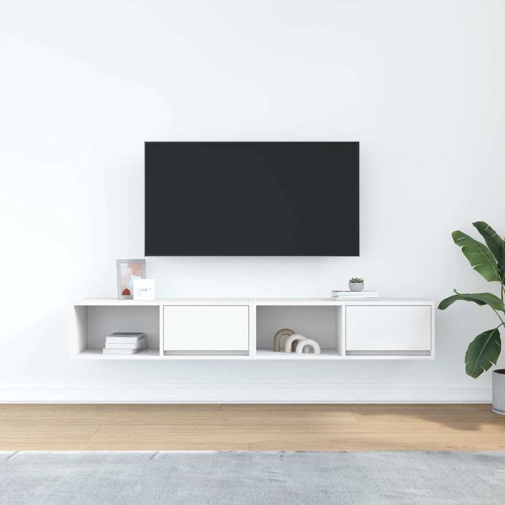 Meubles TV 2 pcs blanc 80x31x25,5 cm bois d'ingénierie - XIOS