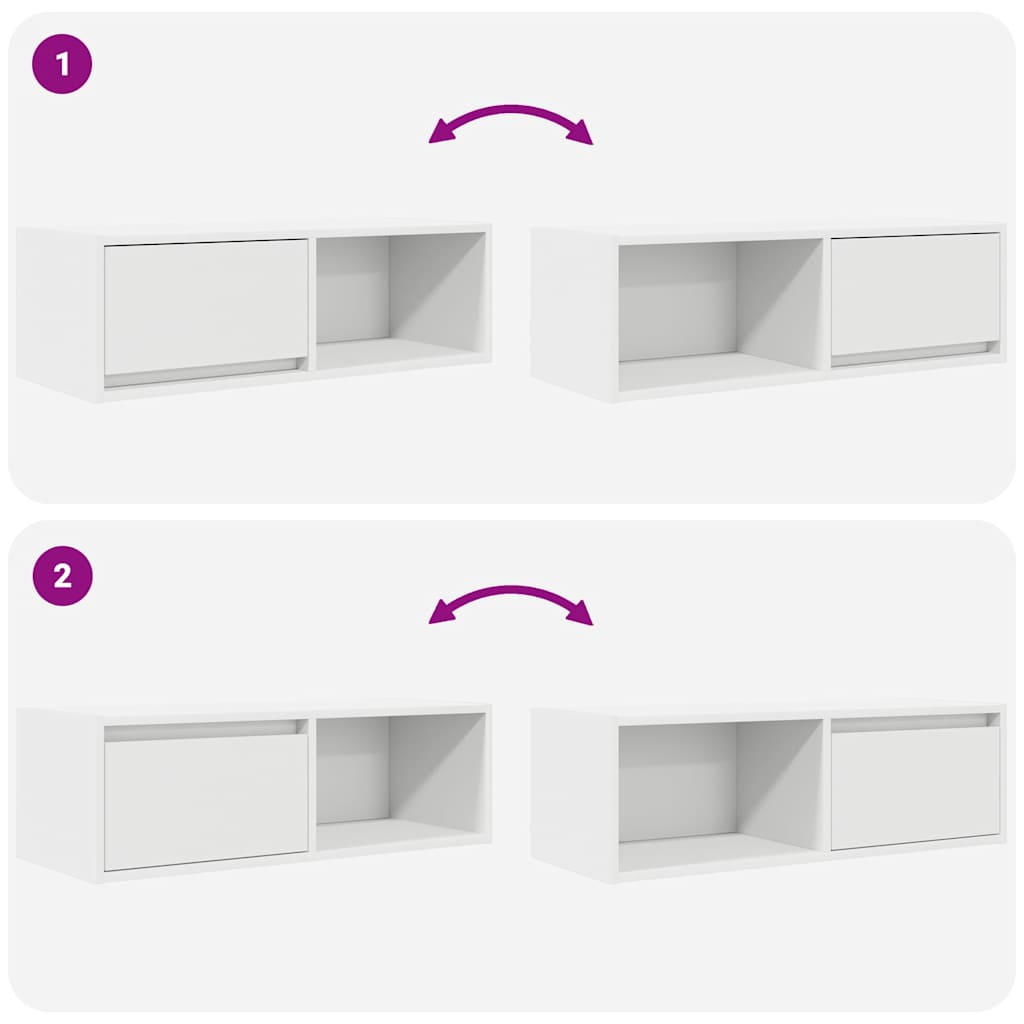 Meubles TV 2 pcs blanc 80x31x25,5 cm bois d'ingénierie - XIOS