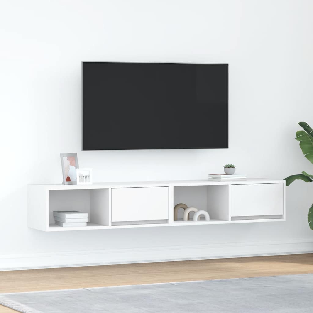 Meubles TV 2 pcs blanc 80x31x25,5 cm bois d'ingénierie - XIOS
