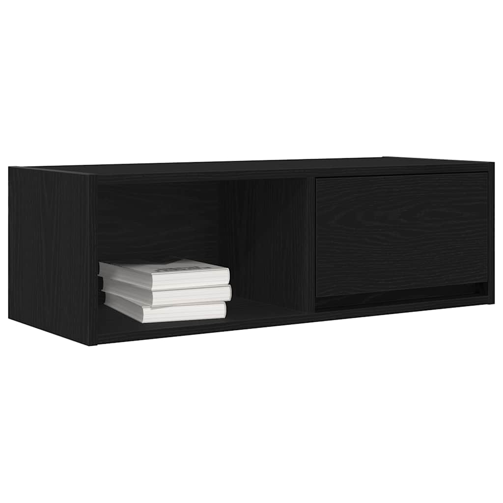 Meuble TV chêne noir 80x31x25,5 cm bois d'ingénierie - XIOS