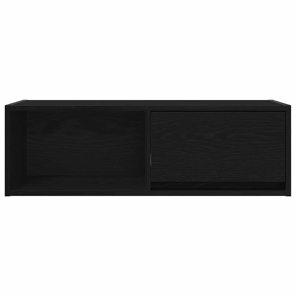 Meuble TV chêne noir 80x31x25,5 cm bois d'ingénierie - XIOS