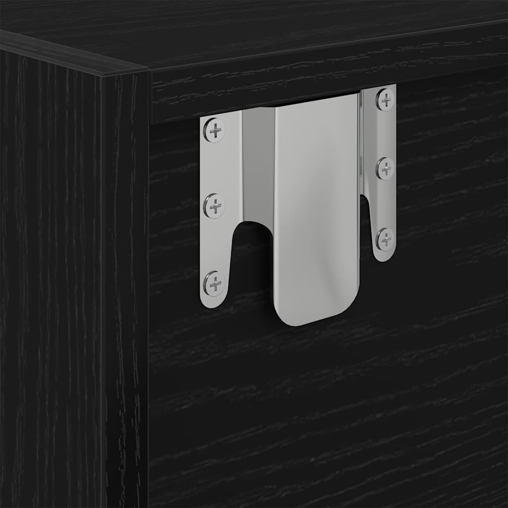 Meuble TV chêne noir 80x31x25,5 cm bois d'ingénierie - XIOS