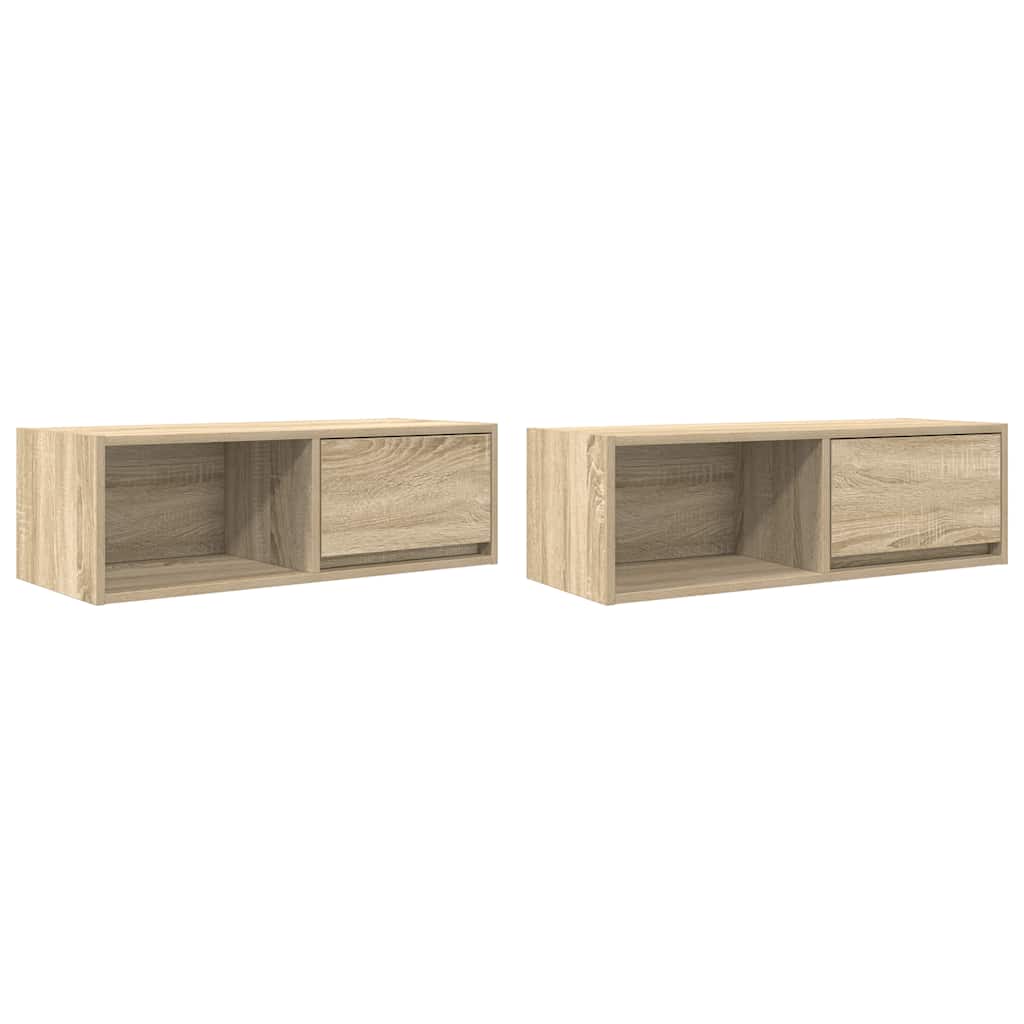 Meubles TV 2 pcs chêne sonoma 80x31x25,5 cm bois d'ingénierie - XIOS