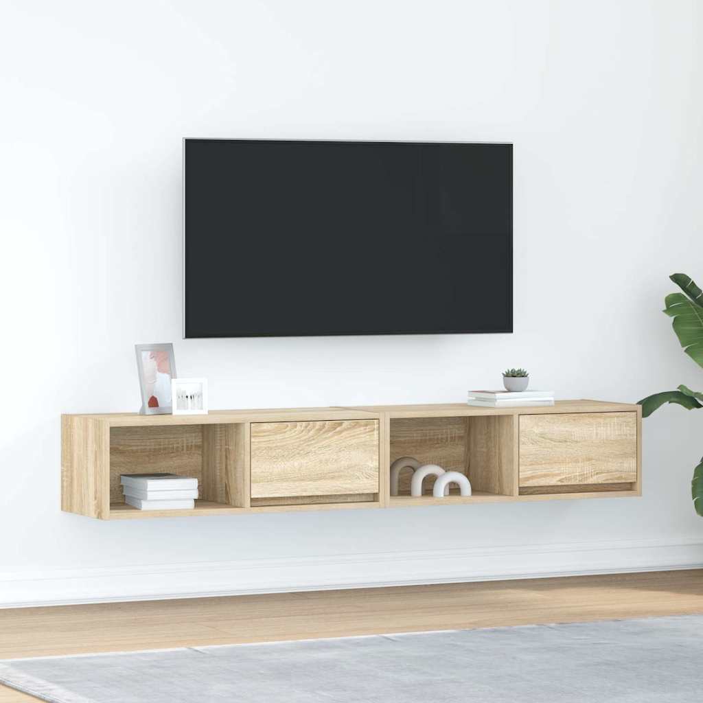 Meubles TV 2 pcs chêne sonoma 80x31x25,5 cm bois d'ingénierie - XIOS