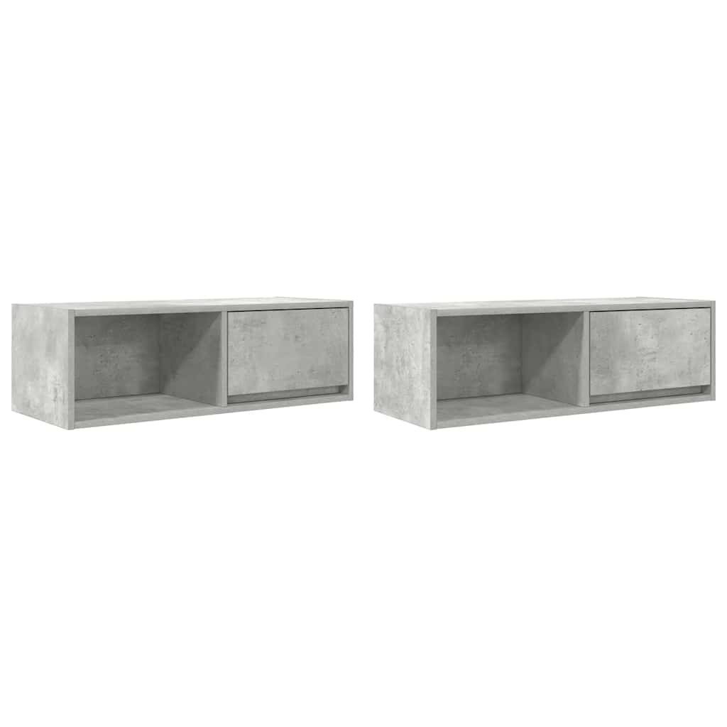 Meubles TV 2 pcs gris béton 80x31x25,5 cm bois d'ingénierie - XIOS