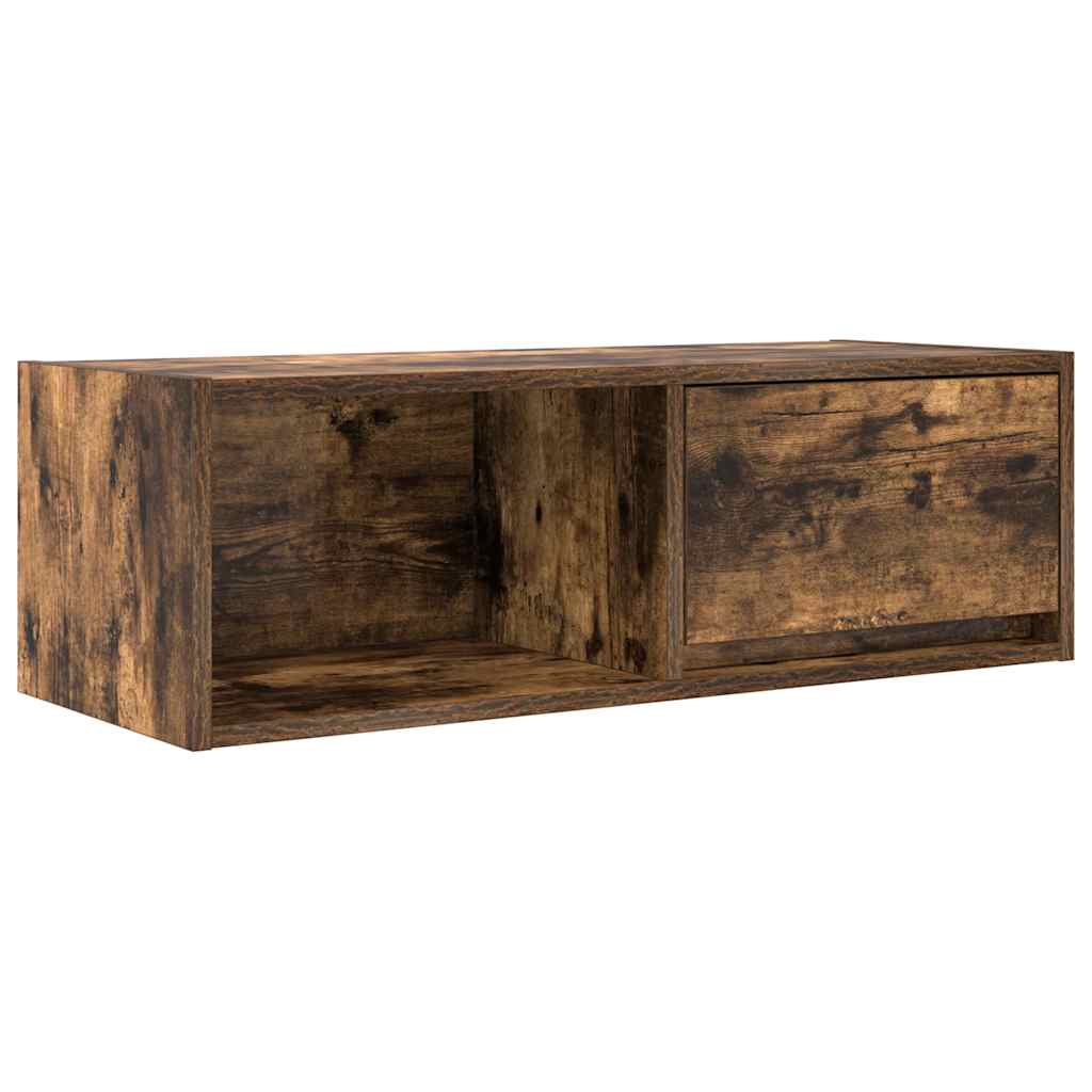 Meuble TV chêne fumé 80x31x25,5 cm bois d'ingénierie - XIOS