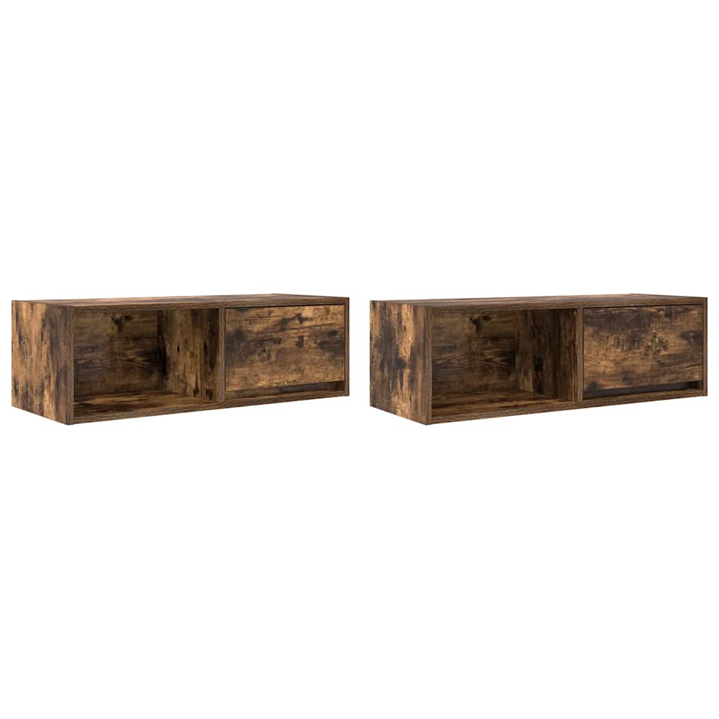 Meubles TV 2 pcs chêne fumé 80x31x25,5 cm bois d'ingénierie - XIOS