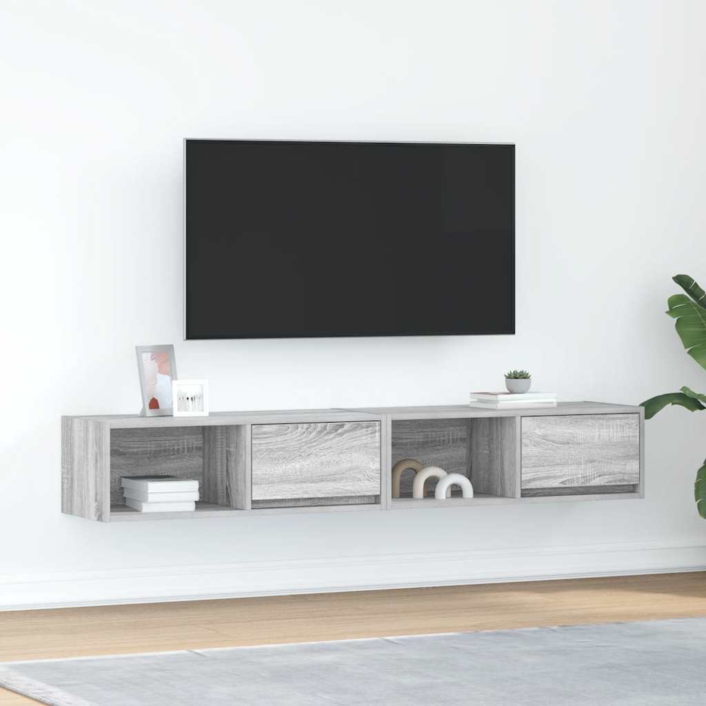 Meubles TV 2 pcs sonoma gris 80x31x25,5 cm bois d'ingénierie - XIOS