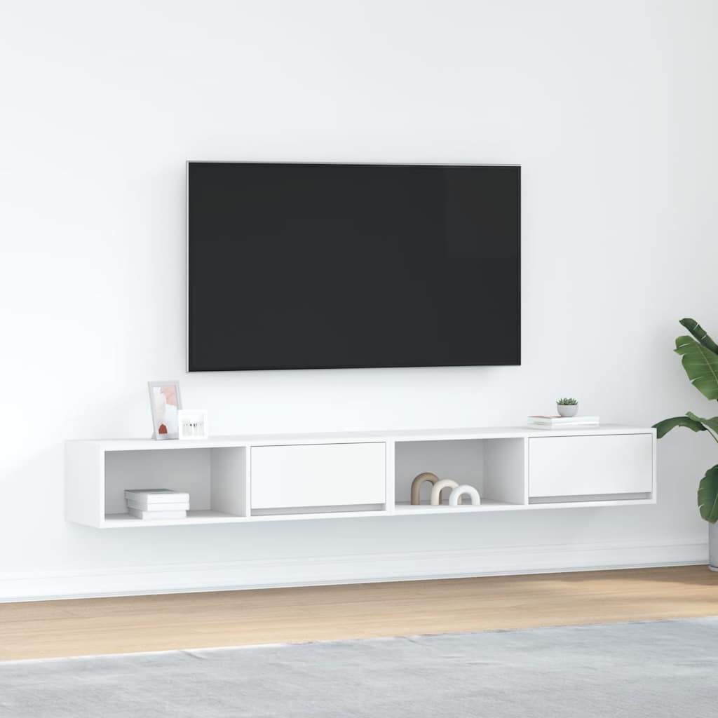 Meubles TV 2 pcs blanc 100x31x25,5 cm bois d'ingénierie - XIOS