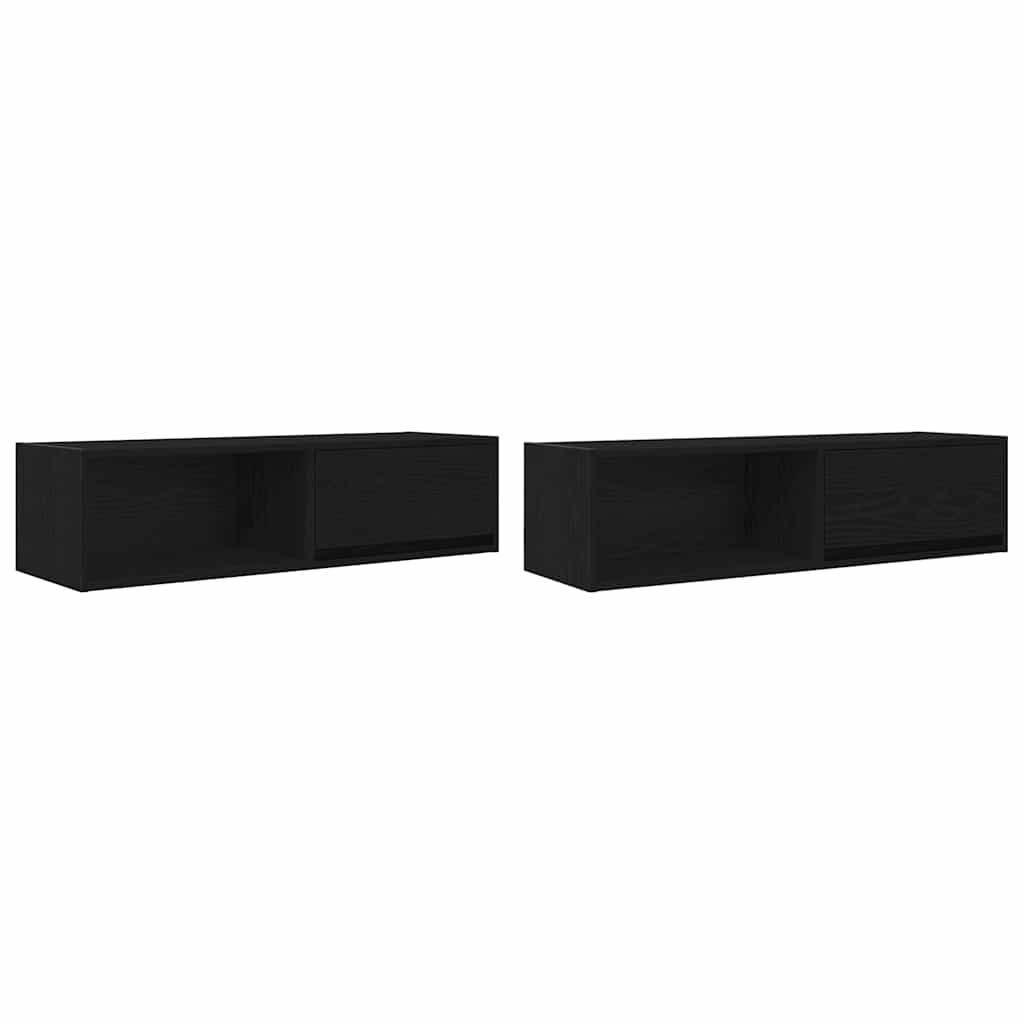 Meuble TV 2 pcs chêne noir 100x31x25,5 cm bois d'ingénierie - XIOS