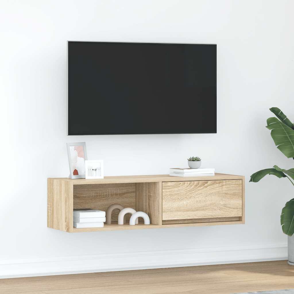 Meuble TV chêne sonoma 100x31x25,5 cm bois d'ingénierie - XIOS
