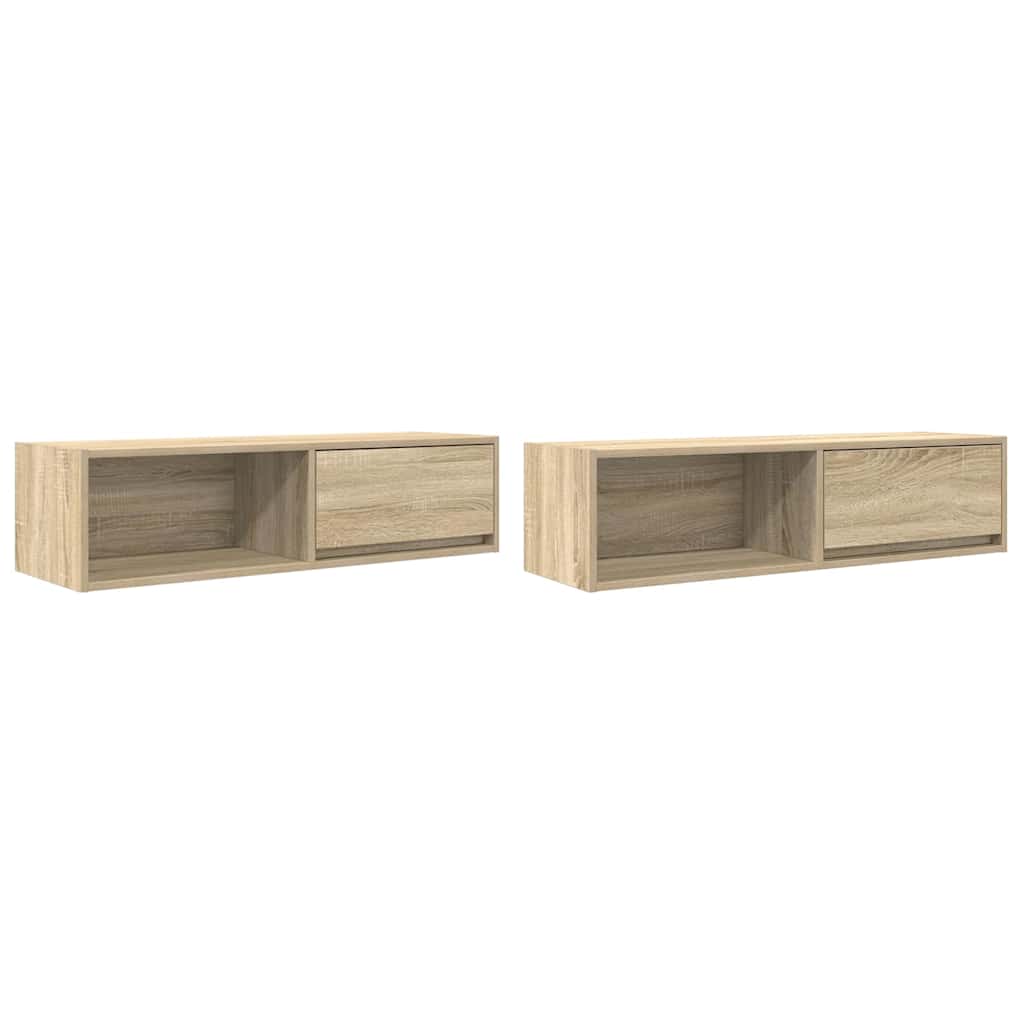 Meubles TV 2 pcs chêne sonoma 100x31x25,5 cm bois d'ingénierie - XIOS
