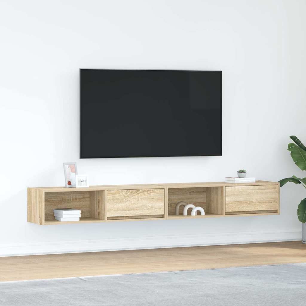 Meubles TV 2 pcs chêne sonoma 100x31x25,5 cm bois d'ingénierie - XIOS
