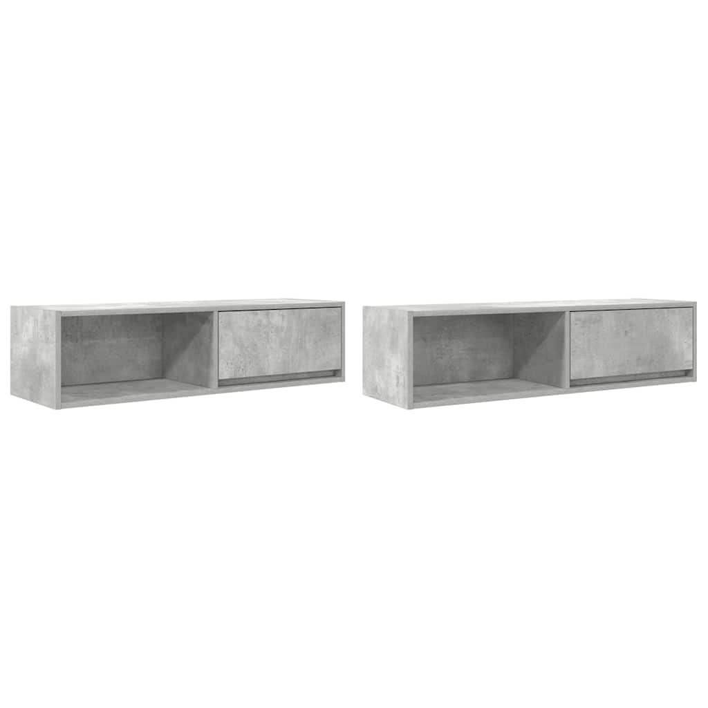 Meubles TV 2 pcs gris béton 100x31x25,5 cm bois d'ingénierie - XIOS