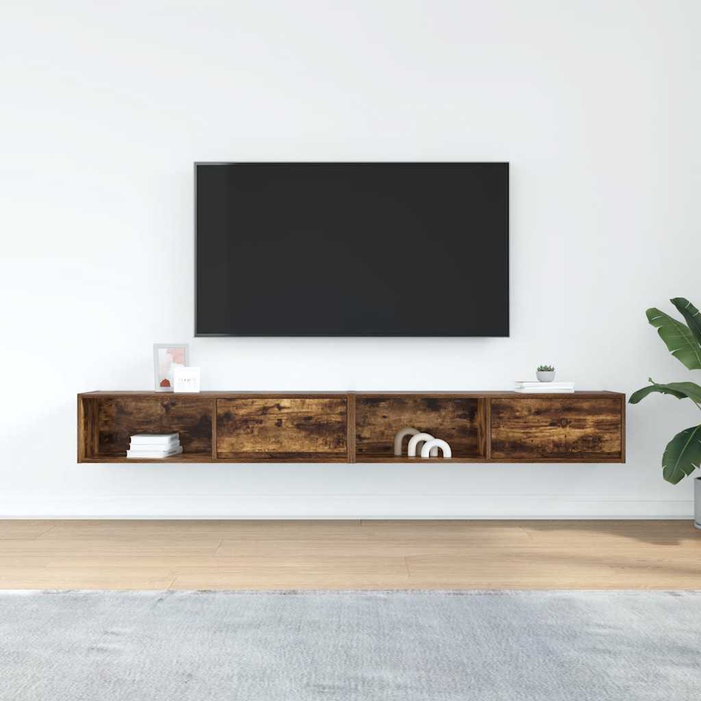 Meubles TV 2 pcs chêne fumé 100x31x25,5 cm bois d'ingénierie - XIOS