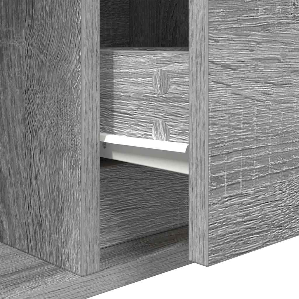 Meuble TV sonoma gris 100x31x25,5 cm bois d'ingénierie - XIOS