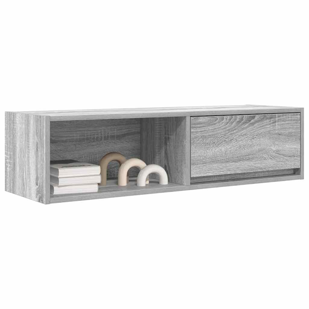 Meuble TV sonoma gris 100x31x25,5 cm bois d'ingénierie - XIOS