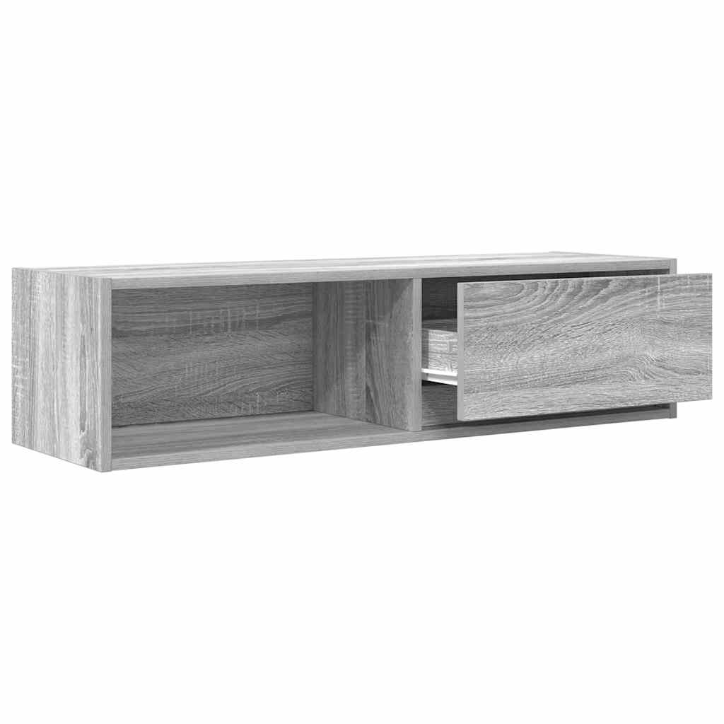 Meuble TV sonoma gris 100x31x25,5 cm bois d'ingénierie - XIOS