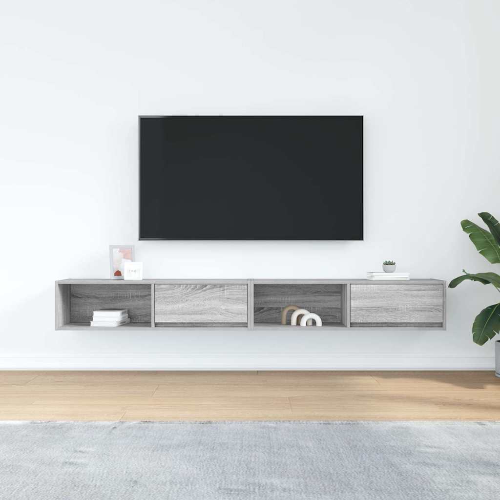 Meubles TV 2 pcs sonoma gris 100x31x25,5 cm bois d'ingénierie - XIOS