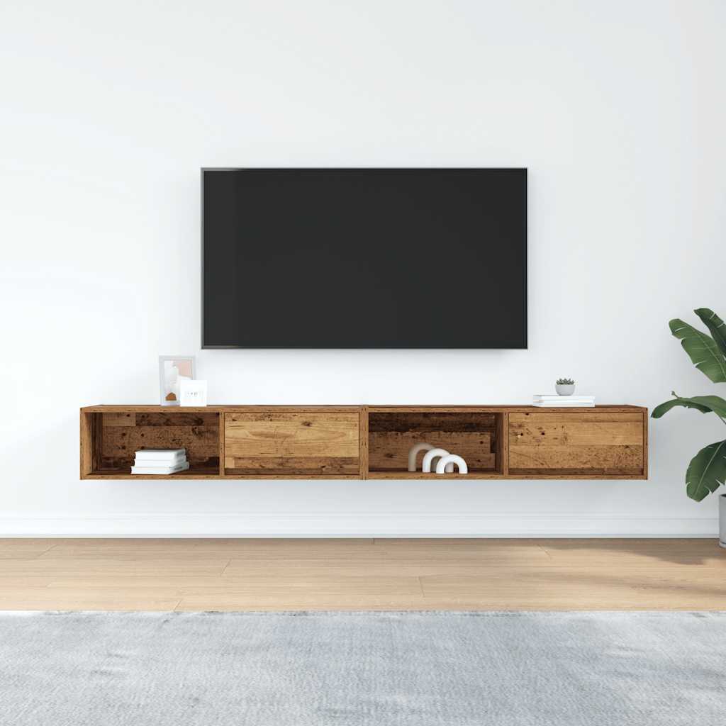 Meubles TV 2 pcs vieux bois 100x31x25,5 cm bois d'ingénierie - XIOS