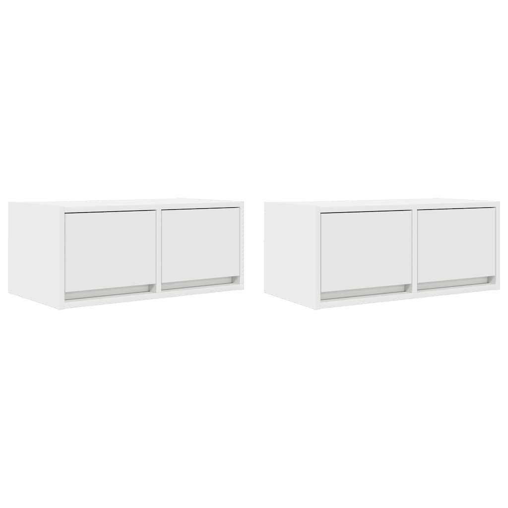 Meubles TV 2 pcs blanc 60x31x25,5 cm bois d'ingénierie - XIOS