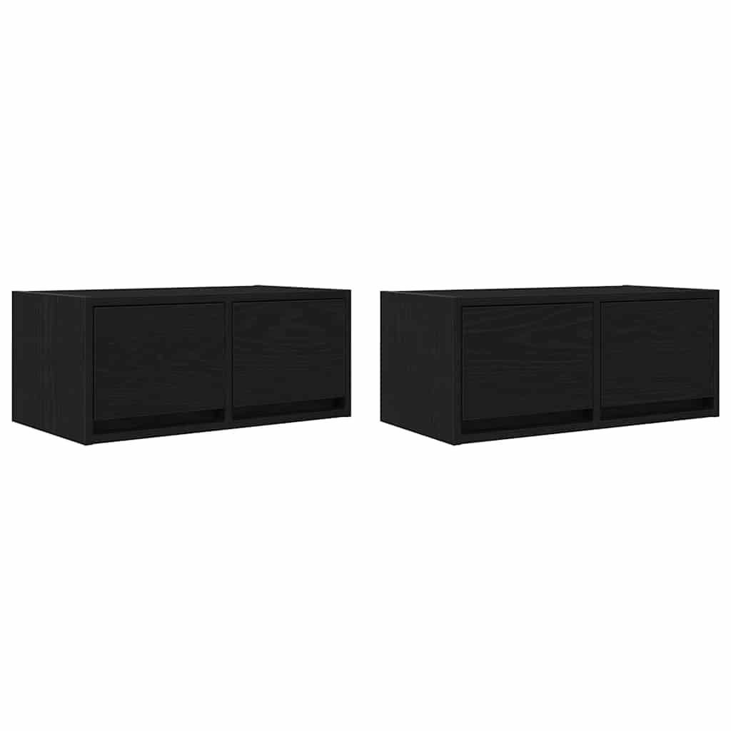 Meubles TV 2 pcs chêne noir 60x31x25,5 cm bois d'ingénierie - XIOS