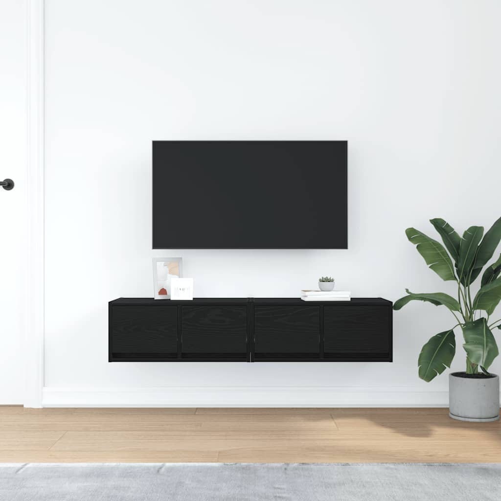 Meubles TV 2 pcs chêne noir 60x31x25,5 cm bois d'ingénierie - XIOS
