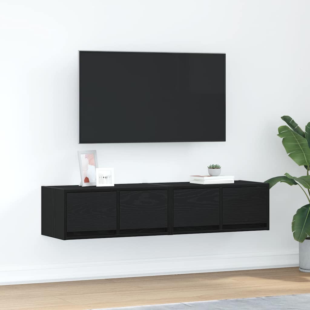 Meubles TV 2 pcs chêne noir 60x31x25,5 cm bois d'ingénierie - XIOS