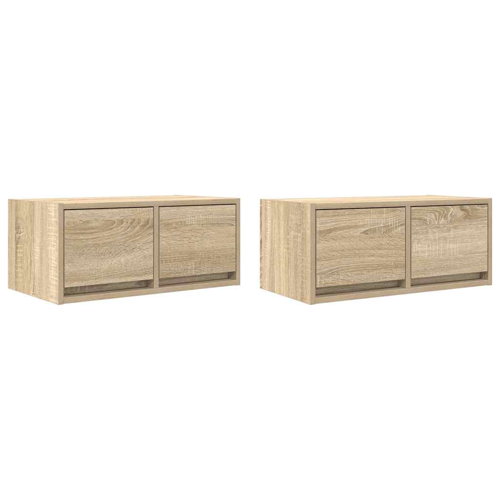 Meubles TV 2 pcs chêne sonoma 60x31x25,5 cm bois d'ingénierie - XIOS