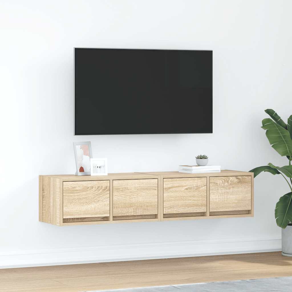 Meubles TV 2 pcs chêne sonoma 60x31x25,5 cm bois d'ingénierie - XIOS