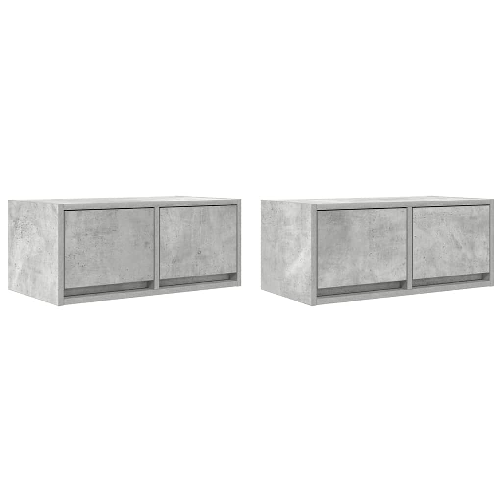 Meubles TV 2 pcs gris béton 60x31x25,5 cm bois d'ingénierie - XIOS