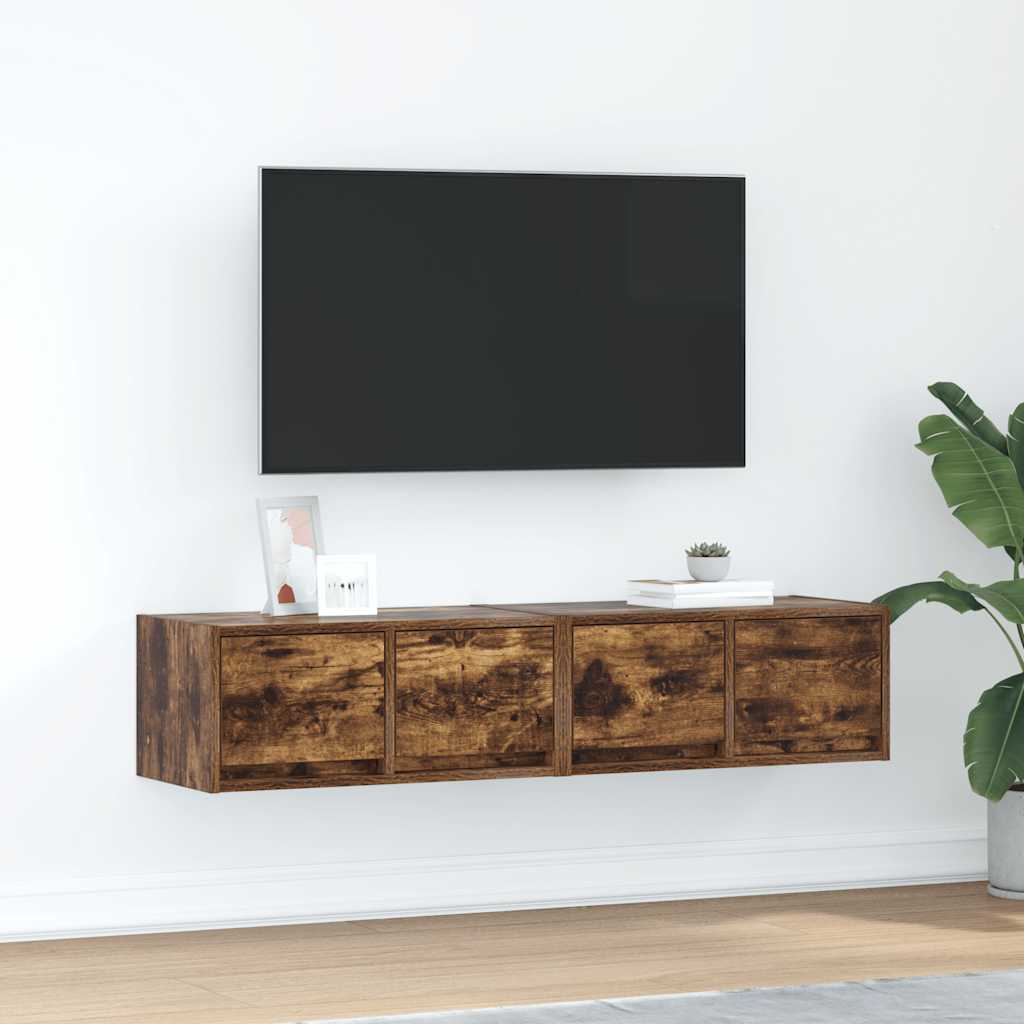 Meubles TV 2 pcs chêne fumé 60x31x25,5 cm bois d'ingénierie - XIOS
