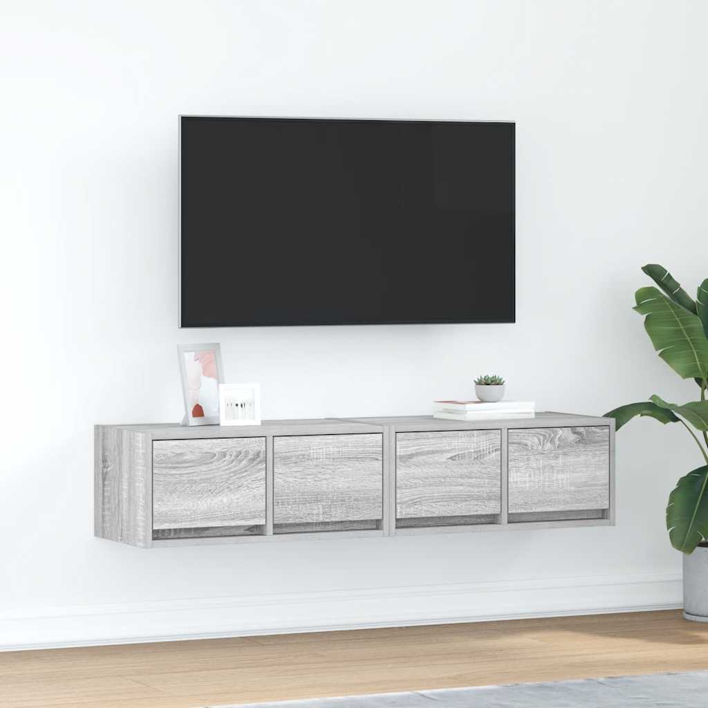 Meubles TV 2 pcs sonoma gris 60x31x25,5 cm bois d'ingénierie - XIOS